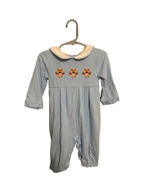 Cecil and Lou Thanksgiving Turkey Long Sleeve Romper Boys Size 12M Boutique